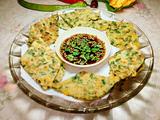 豆渣韭菜玉米饼