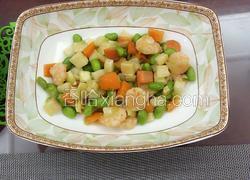 虾仁炒三丁