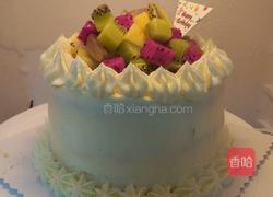 彩色水果奶油蛋糕的做法图解6