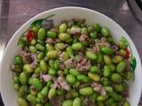 毛豆炒肉末