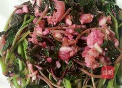 蒜蓉猪油渣炒汉菜的做法图解6