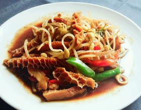 黄豆芽炒牛肚[图]