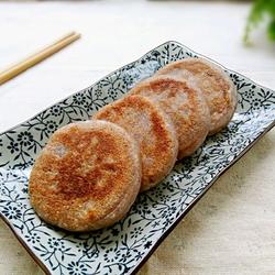 奶香紫薯馅红豆渣饼