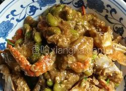 梭子蟹炒毛豆