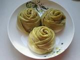 玫瑰花肉馒头（抹茶）