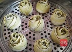 玫瑰花肉馒头（抹茶）的做法图解14