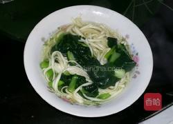 小青菜飘油汤挂面的做法图解7