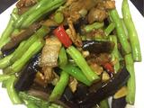 四季豆炒紫茄