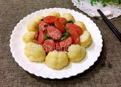 火腿肠炒花菜