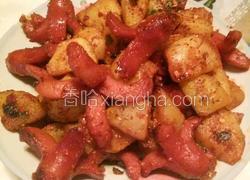 孜然土豆炒脆皮肠