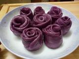 紫薯玫瑰花馒头