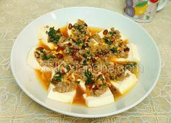 豆酱肉末蒸豆腐