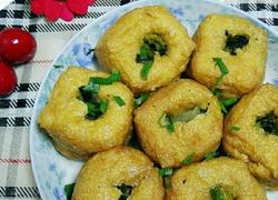 清蒸青咸菜塞油豆腐