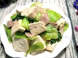 油菜豆腐炒肉