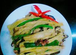 青椒香菇炒腐竹