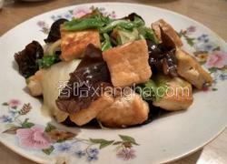 煎豆腐炒木耳白菜
