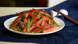 双椒空心菜杆炒火腿的做法图解17