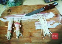 培根金针菇卷的做法图解3
