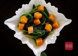菠菜拌南瓜丁的做法图解5