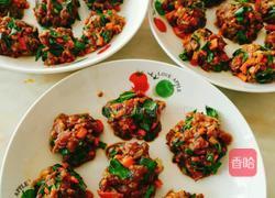 蒸肉丸 （可以青菜换玉米）的做法图解4