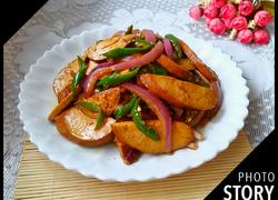 洋葱辣椒炒豆腐卷