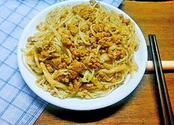 肉末炒金针菇