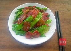 荷兰豆炒腊肠的做法图解10