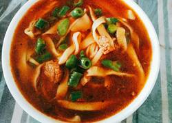 酸辣豆角肉丝面