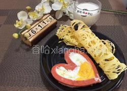 鸟巢鸡蛋饼 火腿煎蛋