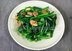 简易菜-瘦肉炒菜心