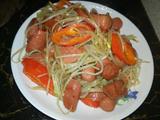 甜椒豆芽炒鸡肉肠