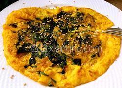 菠菜虾皮蛋饼