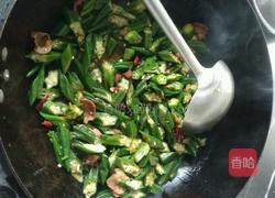 秋葵炒肉的做法图解3