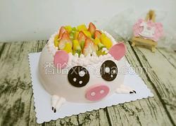 小猪水果生日蛋糕