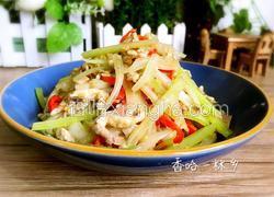 白菜梗子芹菜炒肉丝