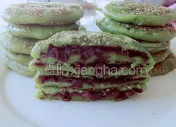 豆沙菠菜糯米饼