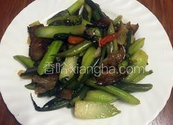 腊肉炒红菜心
