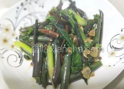 爆炒红油菜苔