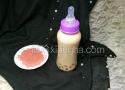 樱花粉圆珍珠奶茶