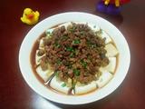 肉末榨菜香菇蒸豆腐