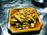 茄子肉末ฅ