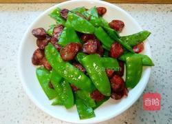 荷兰豆炒腊肠的做法图解6