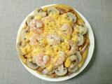 平底锅蘑菇鲜虾披萨