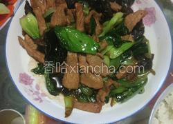 瘦肉炒油菜木耳