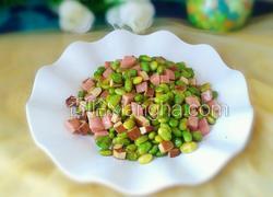 毛豆炒豆干火腿
