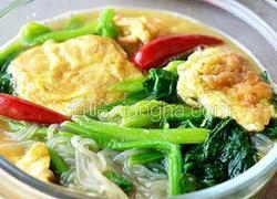 粉条鸡蛋炖菠菜