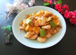 新文美食 荷包蛋炒虾仁 