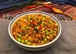毛豆肉末蒸豆腐