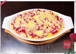 芝士焗鲜果紫薯的做法图解13