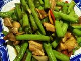 青豆角炒五花肉